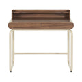 **Technische Titel in het Nederlands: Modern houten bureau met metalen onderstel en lade**
